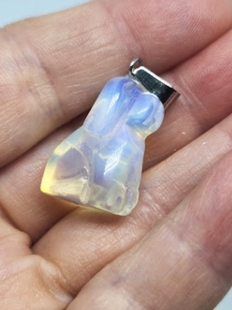 26mm Gemstone Opalite Dog Pendant